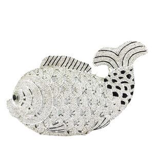 7688 Fish Rhinestone Clutch Purses Formal Evening Bags Prom Purse Wedding